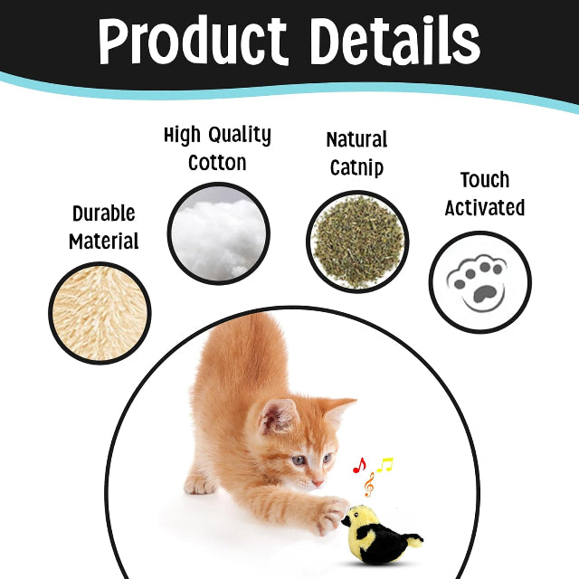 SPOT Songbird Motion-Activated Sound Cat Toy, Assorted