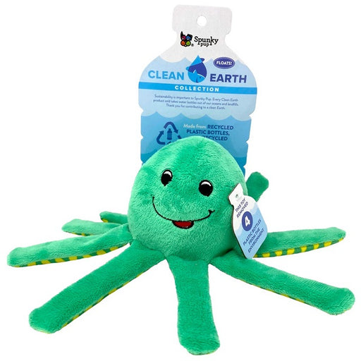 Clean Earth Plush Octopus Dog Toy, Large