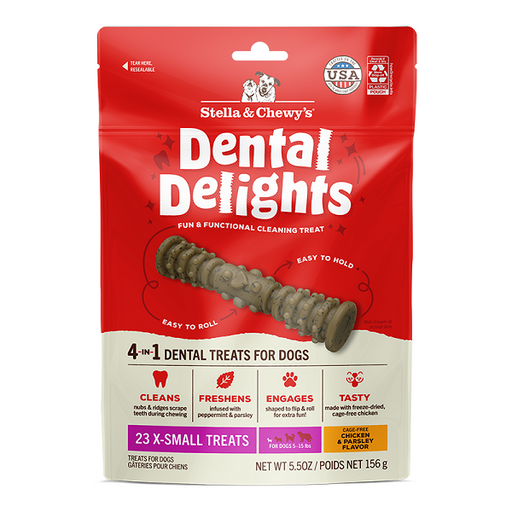 Stella & Chewy's Dental Delights, Chicken & Parsley Flavor- Size X-Small