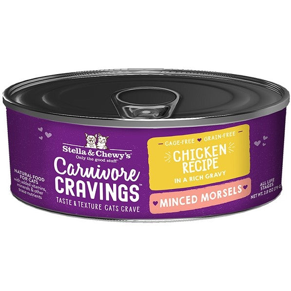 Stella & Chewy's Carnivore Cravings Cravings Minced Morsels Chicken Recipe in Broth Wet Cat Food