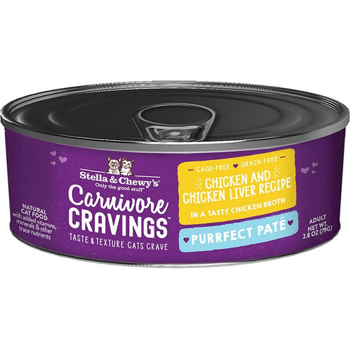 Stella & Chewy's Carnivore Cravings Purrfect Pate Chicken & Chicken Liver Recipe in Broth Wet Cat Food