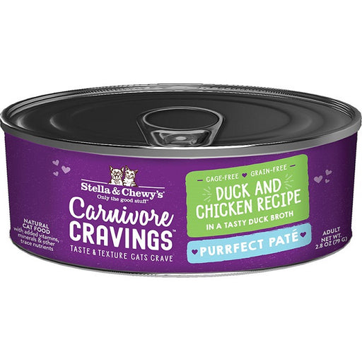 Stella & Chewy's Carnivore Cravings Purrfect Pate Duck & Chicken Recipe in Broth Wet Cat Food