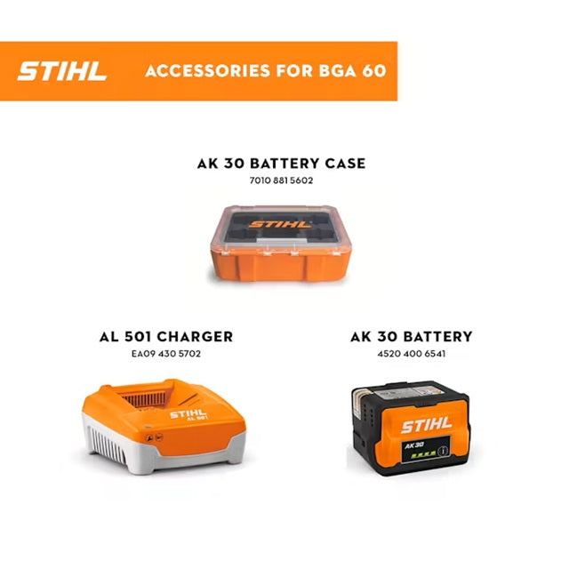 STIHL BGA 60 Battery Handheld Blower Kit with AK 30 Battery & AL 101 Charger