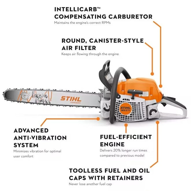 STIHL MS 271 Farm Boss 20 in. 50.2 cc Gas Chainsaw