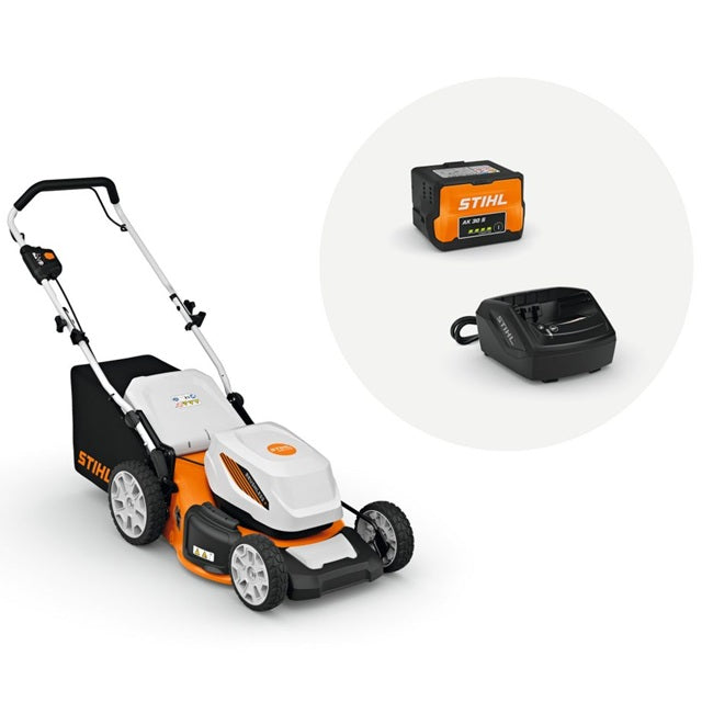 STIHL RMA 348 18 in. Single-Speed Battery Self-Propelled Lawn Mower Set