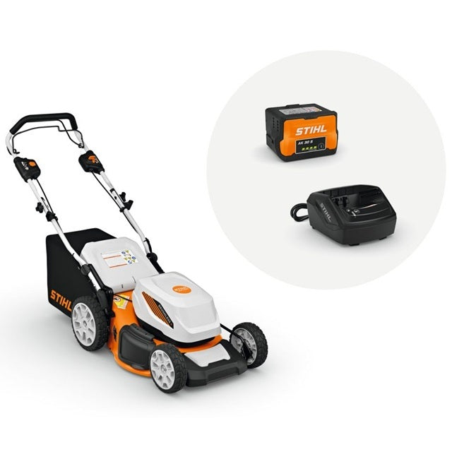 STIHL RMA 348 V 18 in. Variable-Speed Battery Self-Propelled Lawn Mower Set