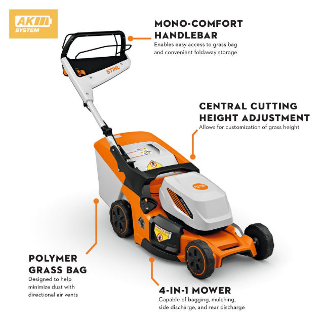STIHL RMA 448 V 18 in. Variable-Speed Battery Self-Propelled Lawn Mower Set