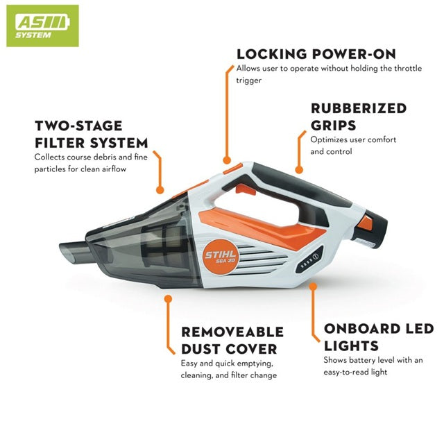 STIHL SEA 20 Battery Powered Hand Vacuum Set with Battery & Charger