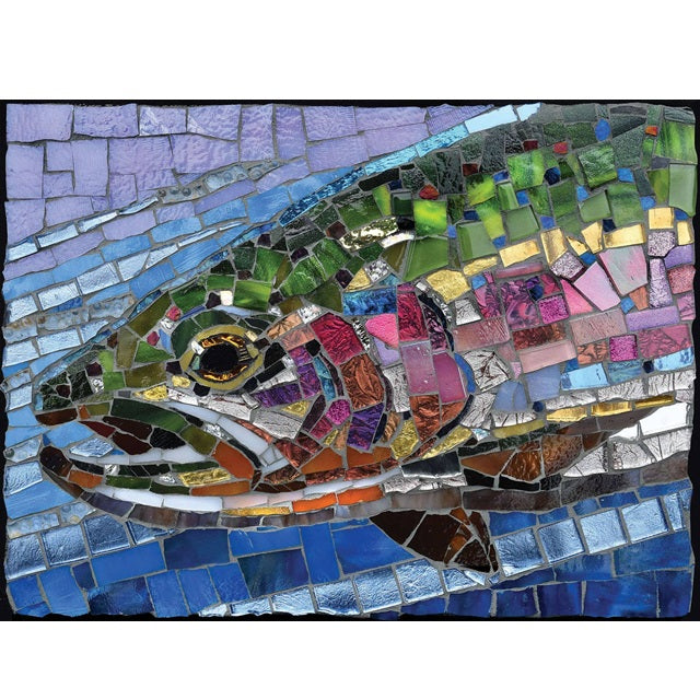 SunsOut 1000 Piece Jigsaw Puzzle, Stained Glass Rainbow Trout