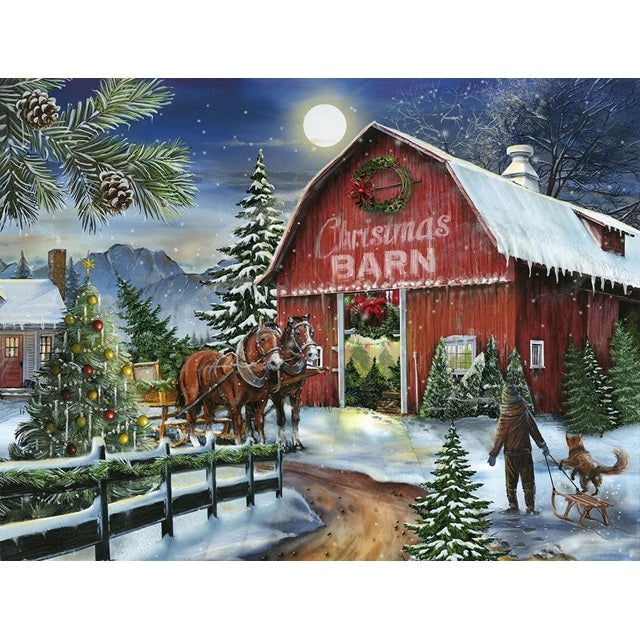 SunsOut 500 Piece Jigsaw Puzzle, At the Christmas Barn