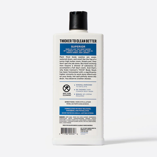 Duke Cannon Thick Body Wash, Superior