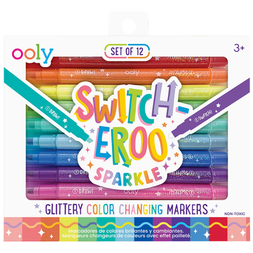 Switch-Eroo Sparkle Glittery Color Changing Markers - Set of 12