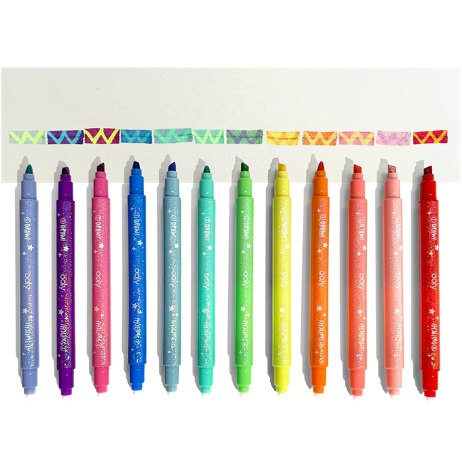 Switch-Eroo Sparkle Glittery Color Changing Markers - Set of 12