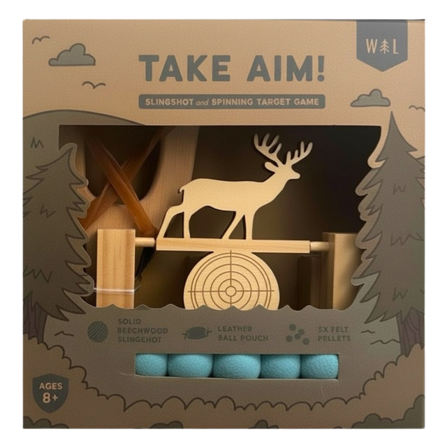Take Aim! Kids Slingshot & Spinning Target Game