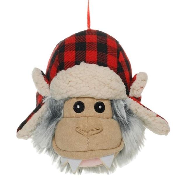 Tall Tails Holiday 2-in-1 Plush Yeti Head Dog Toy