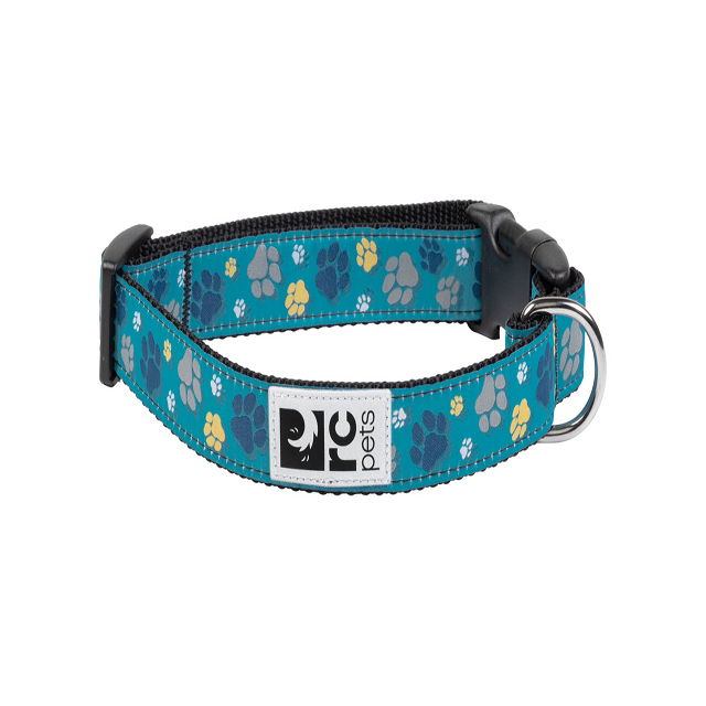 RC Pets Patterned Adjustable Clip Collar, Fresh Tracks Teal