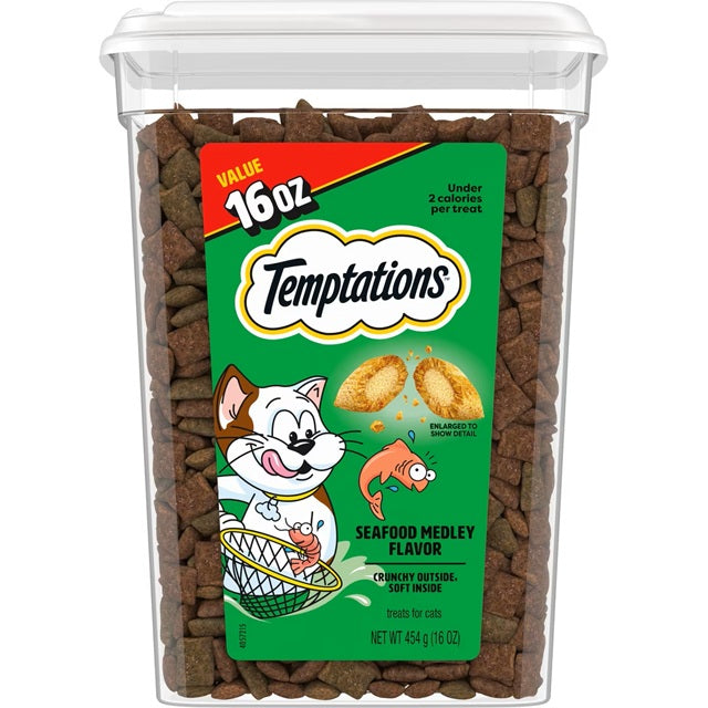 Temptations Seafood Medley Flavor Cat Treats 16 oz. Tub