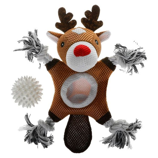 Territory Holiday 2-in-1 Mesh Reindeer Dog Toy