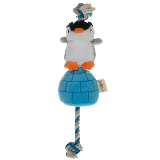 Territory Holiday Penguin Igloo Rope Tug Dog Toy