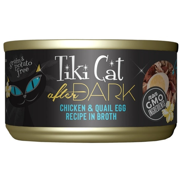 Tiki Cat After Dark Chicken & Quail Egg Recipe in Broth Wet Cat Food, 2.8-oz Can