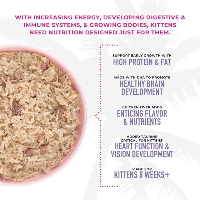 Tiki Cat Baby Chicken & Egg Recipe Wet Kitten Food, 2.4-oz Can