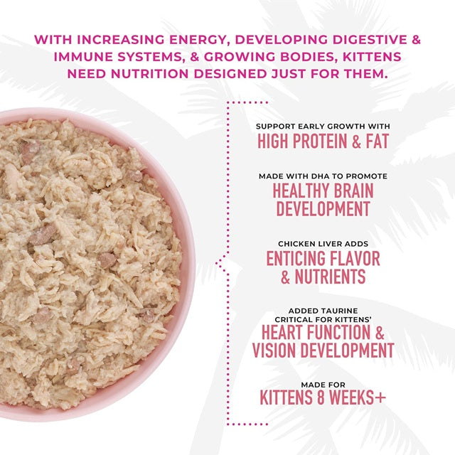 Tiki Cat Baby Chicken & Salmon Recipe Wet Kitten Food, 2.4-oz Can