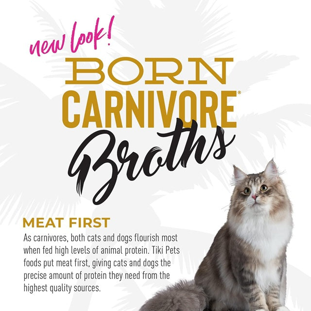 Tiki Cat Born Carnivore Chicken in Broth Cat Food Topper, 1.3-oz Pouch