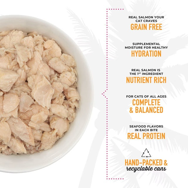 Tiki Cat Hanalei Luau Wild Salmon in Salmon Consomme Wet Cat Food, 2.8-oz Can