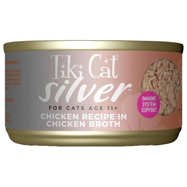 Tiki Cat Silver Chicken in Chicken Broth Wet Senior Cat Food, 2.4-oz Can