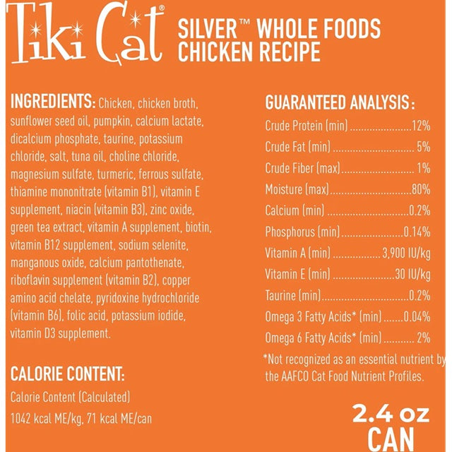 Tiki Cat Silver Chicken in Chicken Broth Wet Senior Cat Food, 2.4-oz Can