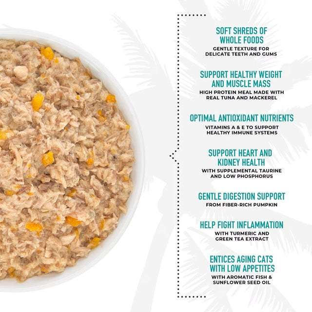 Tiki Cat Silver Tuna & Mackerel in Tuna Broth Wet Senior Cat Food, 2.4-oz Can