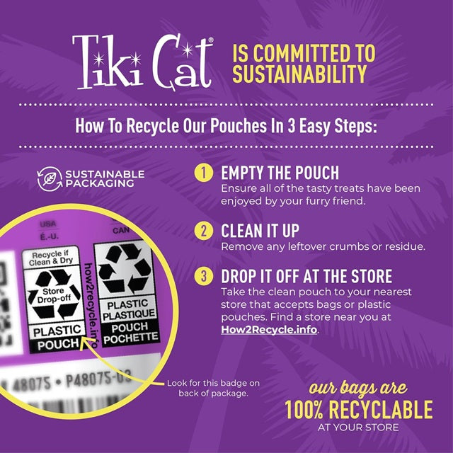 Tiki Cat Soft & Chewy Chicken Flavor Grain-Free Cat Treat, 2-oz Pouch