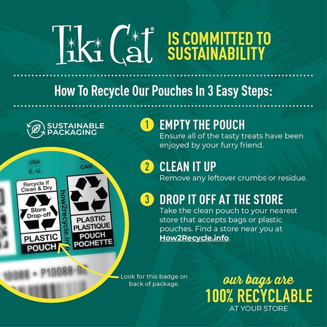 Tiki Cat Soft & Chewy Tuna Flavor Grain-Free Cat Treat, 2-oz Pouch