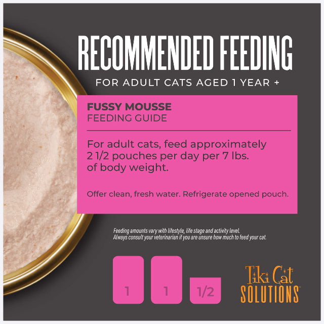 Tiki Cat Solutions Fussy Mousse With Duck Liver & Egg Recipe in Broth Wet Cat Food 2.4oz Pouch