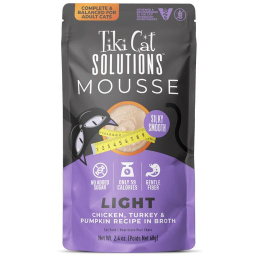 Tiki Cat Solutions Light Mousse Chicken, Turkey & Pumpkin Recipe in Broth Wet Cat Food 2.4oz Pouch