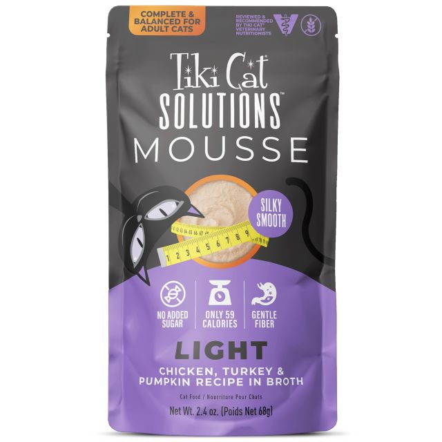 Tiki Cat Solutions Light Mousse Chicken, Turkey & Pumpkin Recipe in Broth Wet Cat Food 2.4oz Pouch