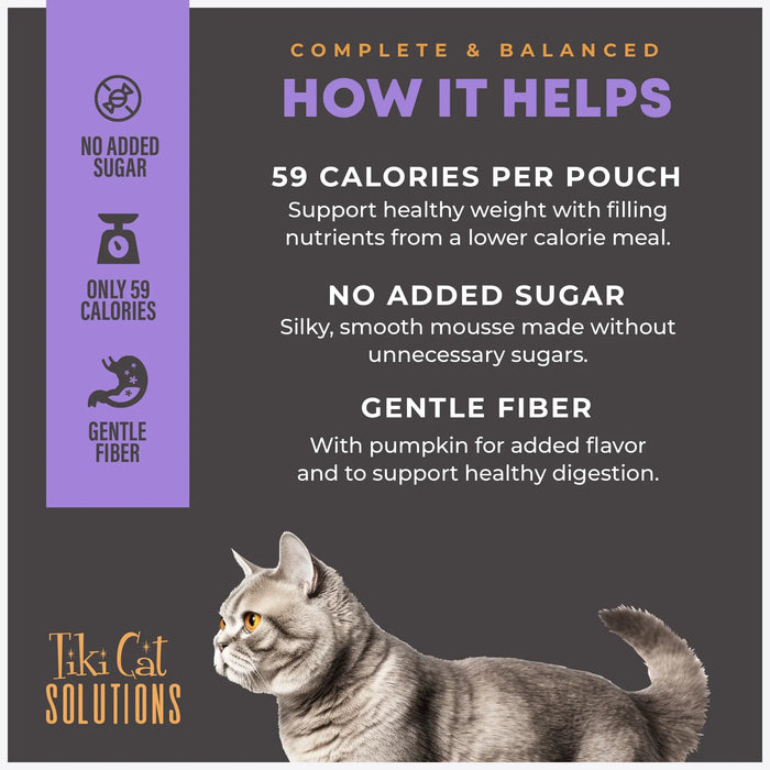 Tiki Cat Solutions Light Mousse Chicken, Turkey & Pumpkin Recipe in Broth Wet Cat Food 2.4oz Pouch