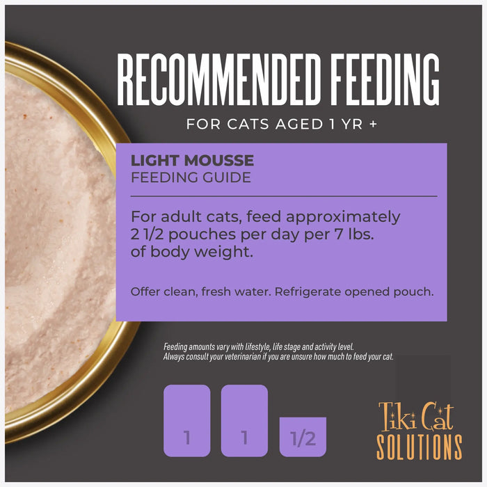 Tiki Cat Solutions Light Mousse Chicken, Turkey & Pumpkin Recipe in Broth Wet Cat Food 2.4oz Pouch