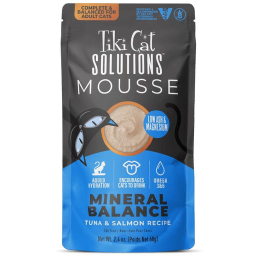 Tiki Cat Solutions Mineral Balance Mousse Tuna & Salmon Recipe Wet Cat Food 2.4oz Pouch