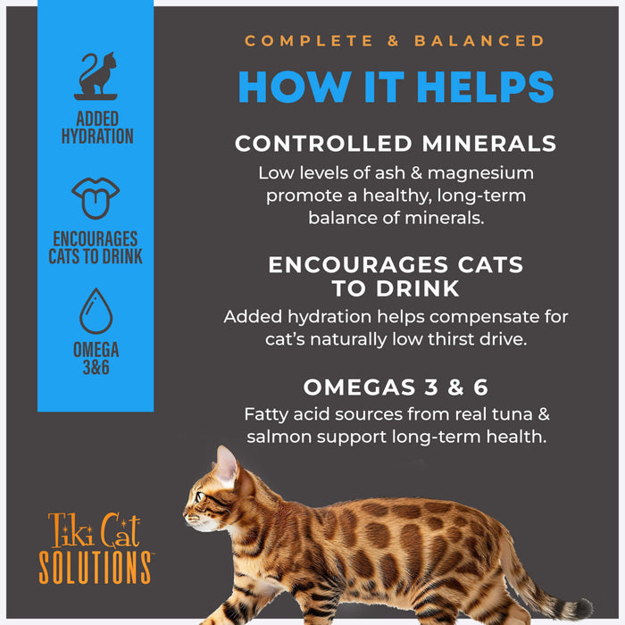 Tiki Cat Solutions Mineral Balance Mousse Tuna & Salmon Recipe Wet Cat Food 2.4oz Pouch