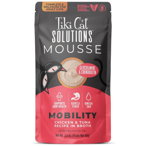 Tiki Cat Solutions Mobility Mousse Chicken & Tuna Recipe in Broth Wet Cat Food 2.4oz Pouch