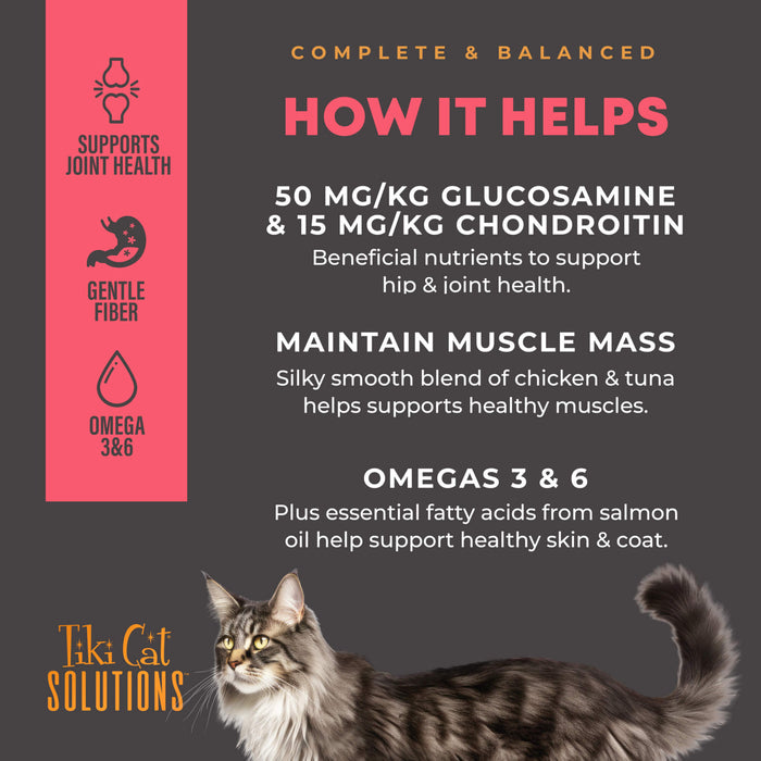 Tiki Cat Solutions Mobility Mousse Chicken & Tuna Recipe in Broth Wet Cat Food 2.4oz Pouch