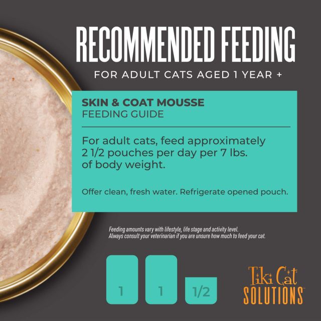 Tiki Cat Solutions Skin & Coat Mousse Salmon Recipe in Broth Wet Cat Food 2.4oz Pouch