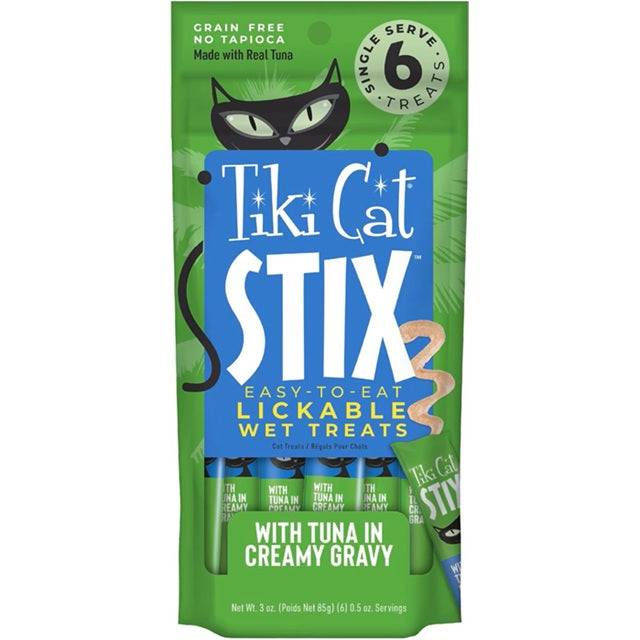 Tiki Cat Stix Tuna Grain-Free Lickable Cat Treats, 0.5-oz Single-Serve 6-Pack