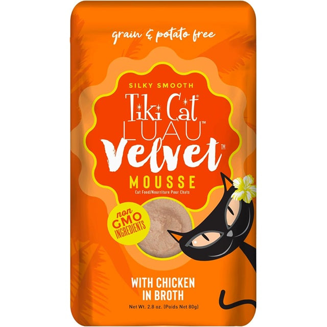 Tiki Cat Luau Velvet Mousse Chicken in Broth Wet Cat Food, 2.8-oz Pouch