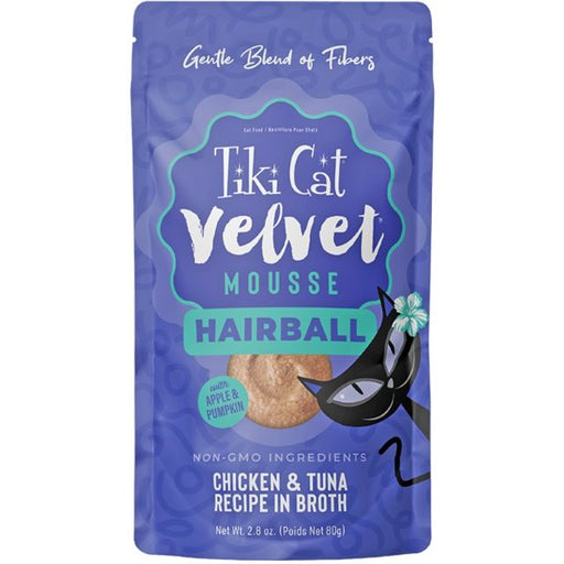 Tiki Cat Luau Velvet Mousse Hairball Control Chicken & Tuna Wet Cat Food 2.4oz Pouch