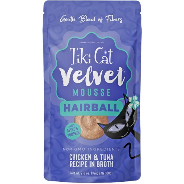 Tiki Cat Luau Velvet Mousse Hairball Control Chicken & Tuna Wet Cat Food 2.4oz Pouch