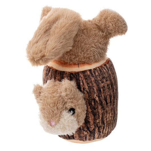 Territory Squirrel in Log Moving Plush Dog Toy