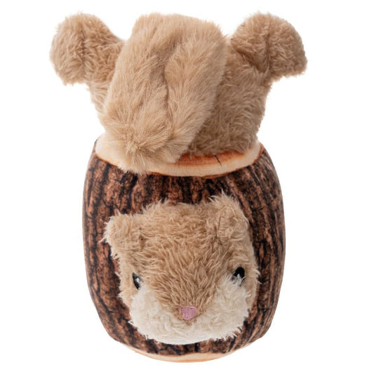 Territory Squirrel in Log Moving Plush Dog Toy