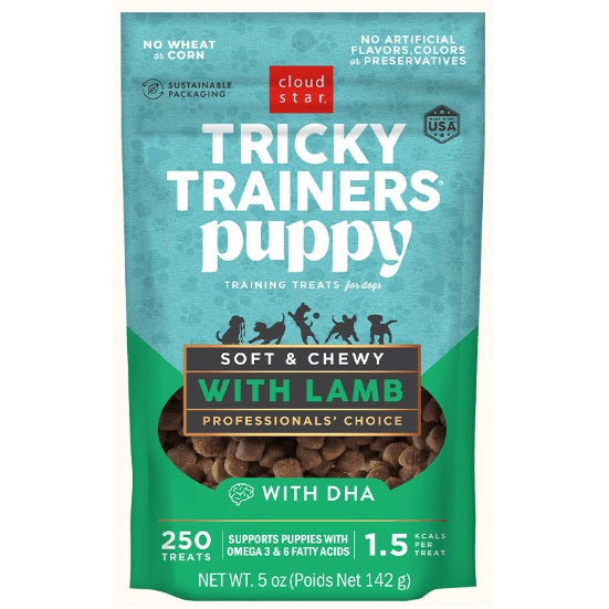 Cloud Star Tricky Trainers Puppy - Mini Soft & Chewy Treats with Lamb, 5oz.